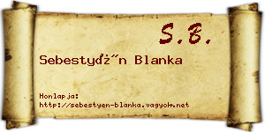 Sebestyén Blanka névjegykártya